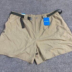 Columbia Women's Nylon Shorts 3X Beige Solid 4.5" Inseam Belted NEW